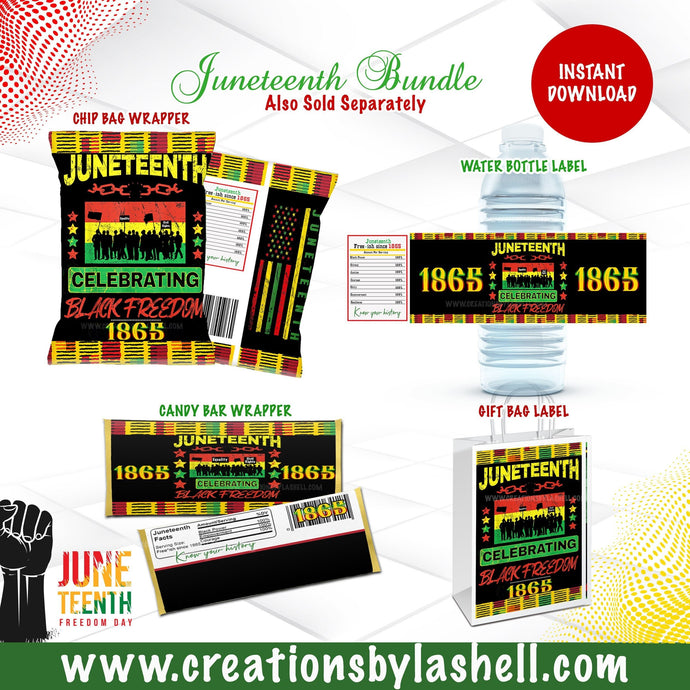 Juneteenth Favors Instant Download Bundle Juneteenth Treats Bundle Template Juneteenth Celebration Printable J1